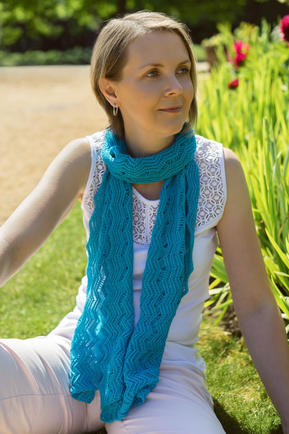 Turquoise Blue Shimmer Scarf