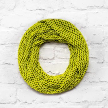 Lime Green and Slate Grey Pebble Infinty Scarf