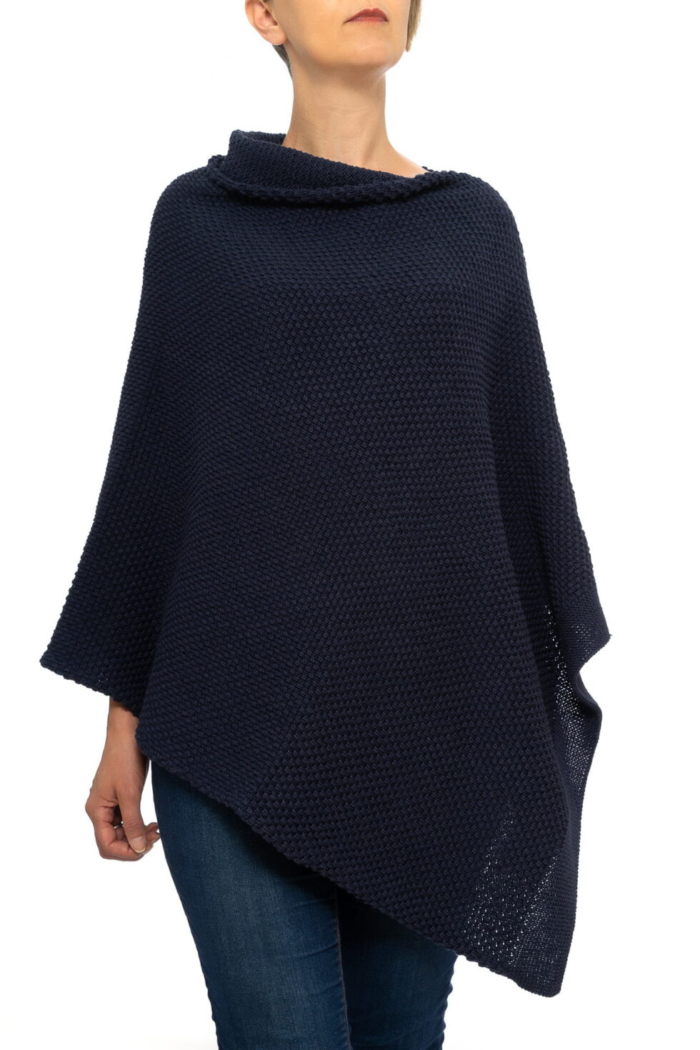 Navy Blue Seed Poncho