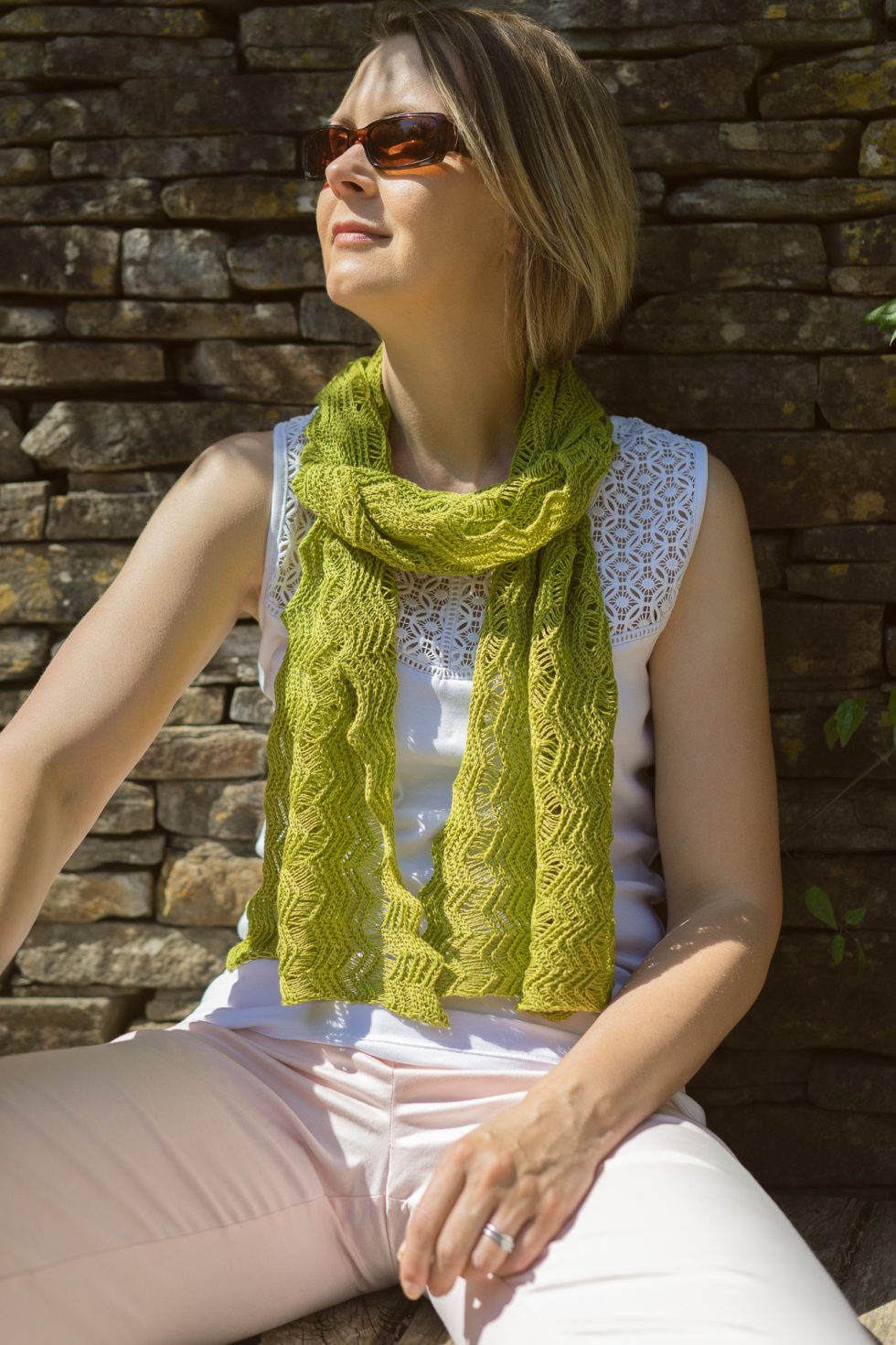 Lime Green Shimmer Scarf