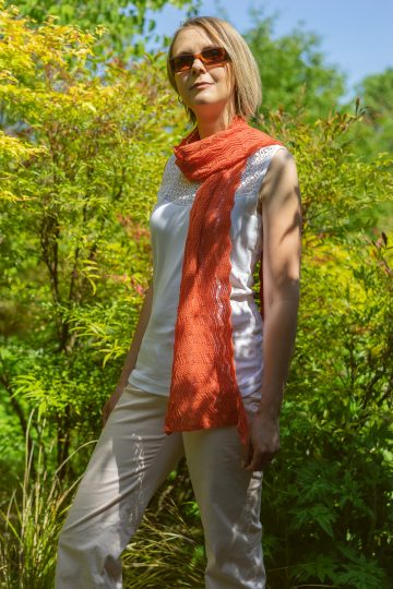 Hot Orange Shimmer Scarf