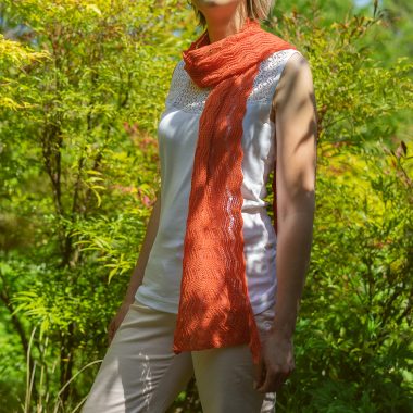 Hot Orange Shimmer Scarf