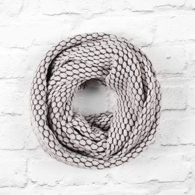 Pearl Grey & Slate Grey Textured Infinity Scarf