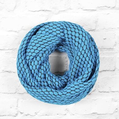 Turquoise Blue and Slate Grey Infinity Scarf