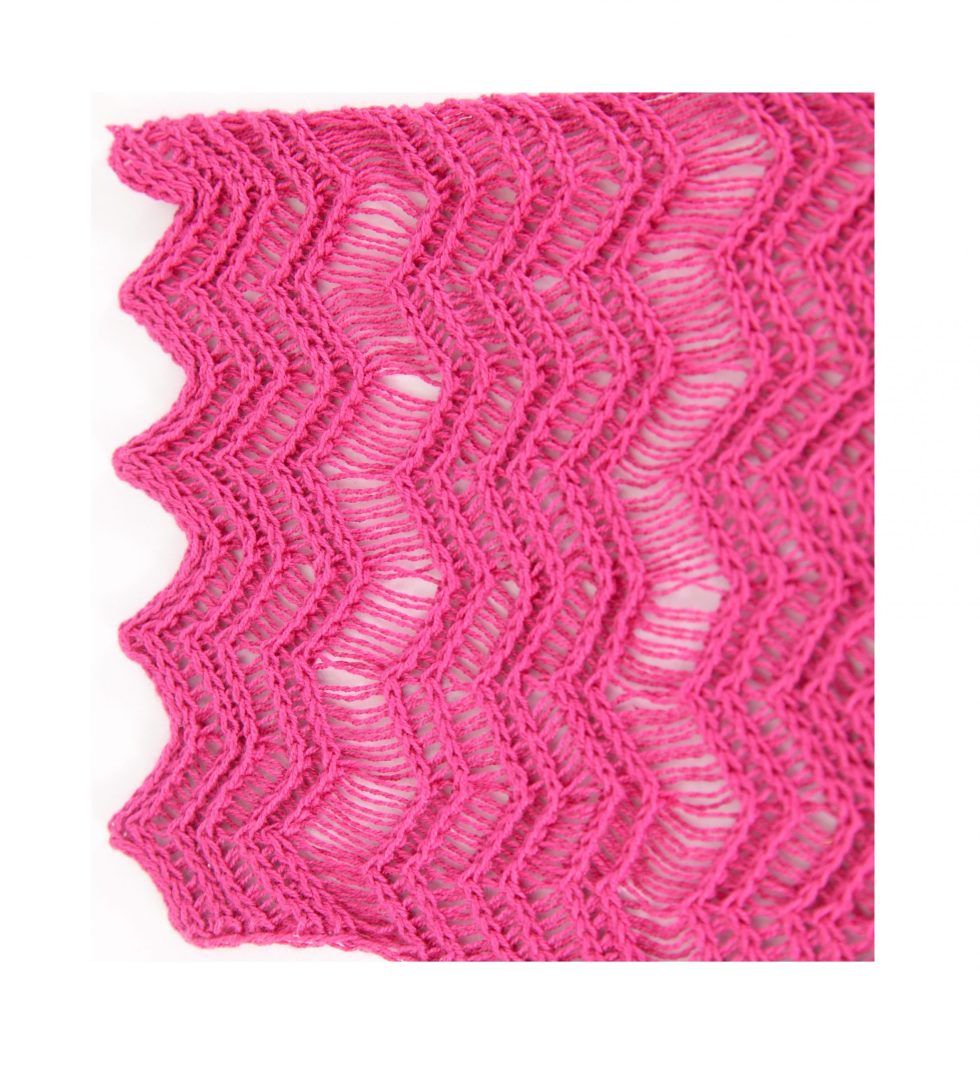 Rose Pink Shimmer Scarf Edging