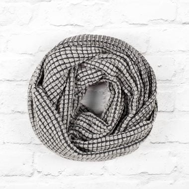 Silver and Black Tumble Blanket Infinity Scarf