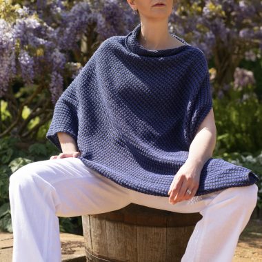 Merino and Silk Mix Textured Tumble Poncho