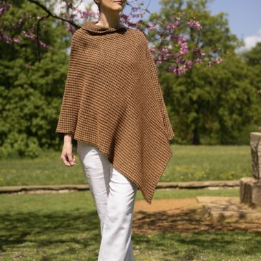 Mustard and Black Tumble Poncho