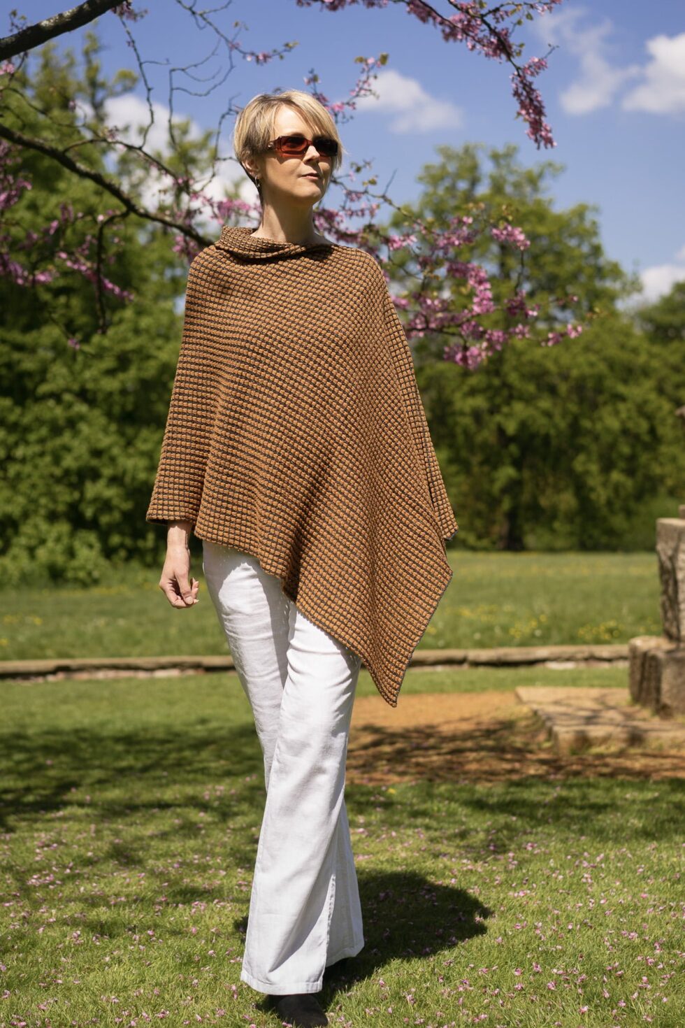 Mustard and Black Tumble Poncho