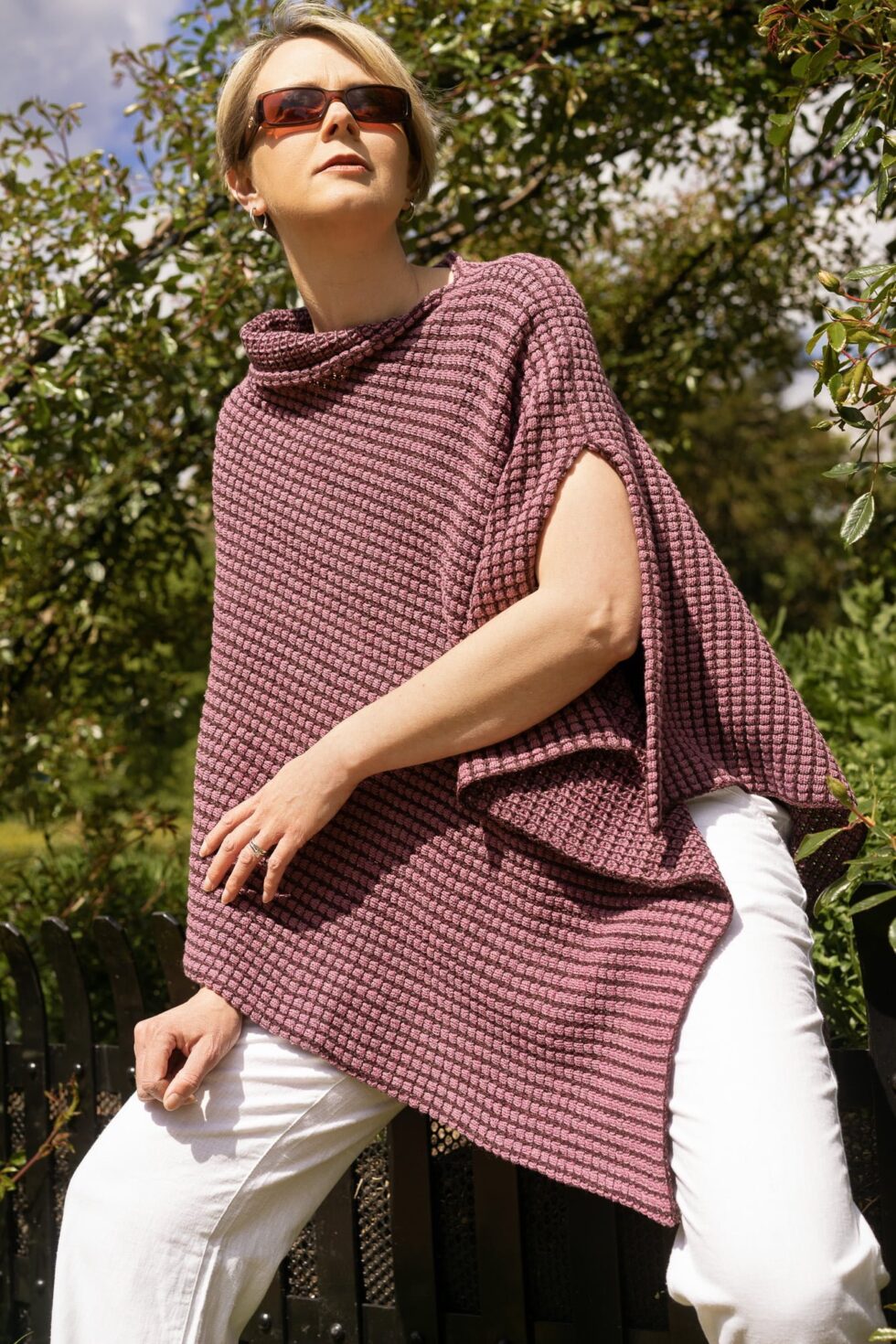 Two Tone Pink Tumble Poncho