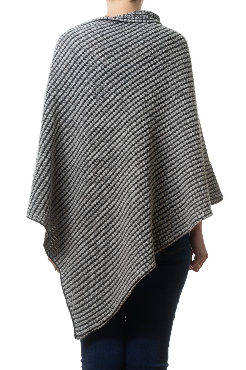 Grey and Black Combination Poncho - Image 3