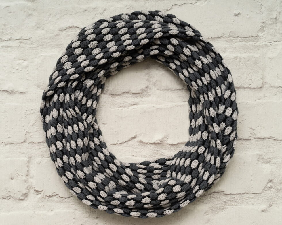 Pearl Grey, Slate Grey, & Black Infinity Scarf