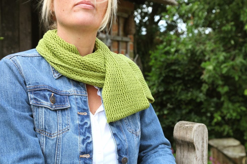 Lime Green Cotton Lace Infinity Scarf