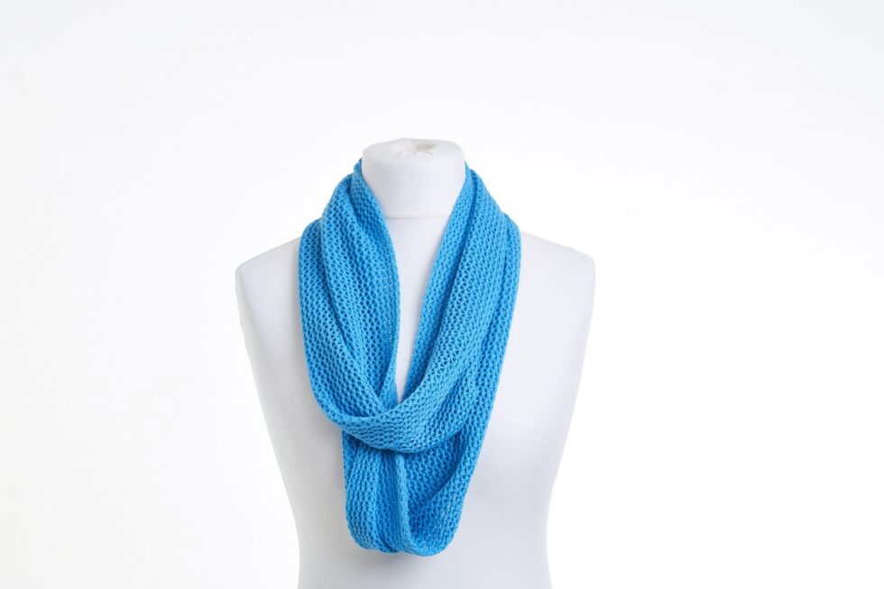 Turquoise Blue Cotton Lace Infinity