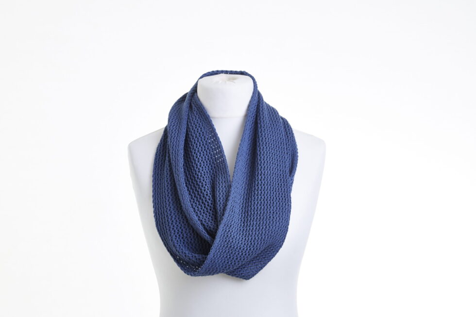 Denim Blue Cotton Lace Infinity Scarf