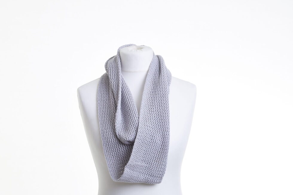 Pearl Grey Cotton Lace Infinity Scarf