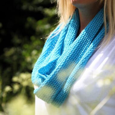 Turquoise Blue Cotton Lace Infinity Scarf