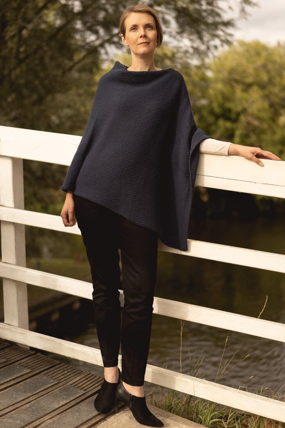 Navy Seed Poncho