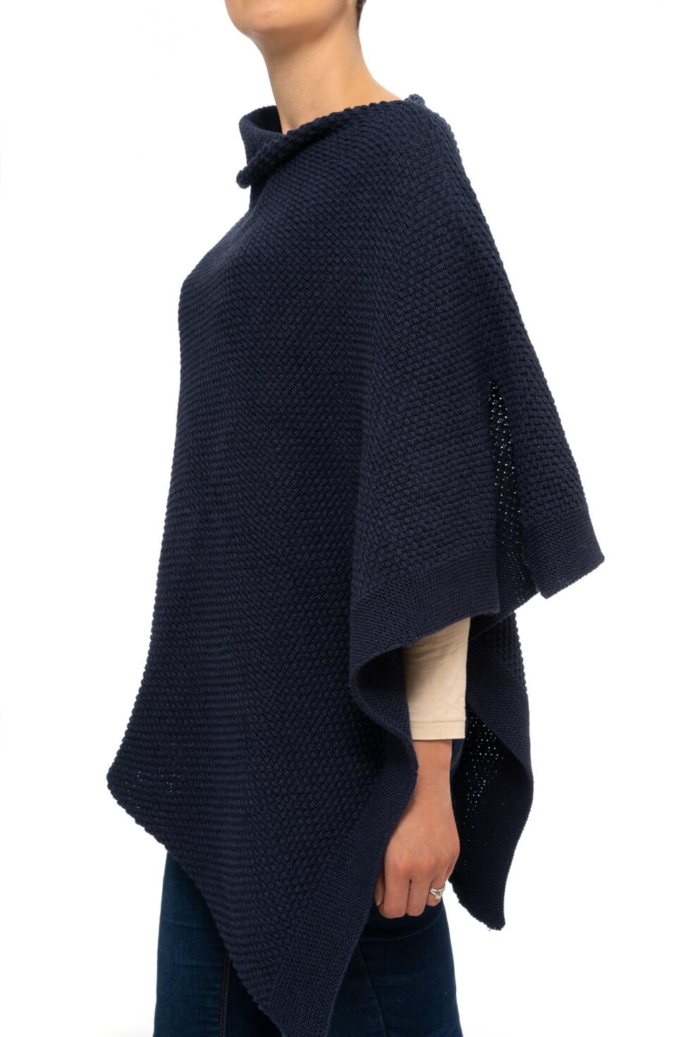 Navy Blue Seed Poncho