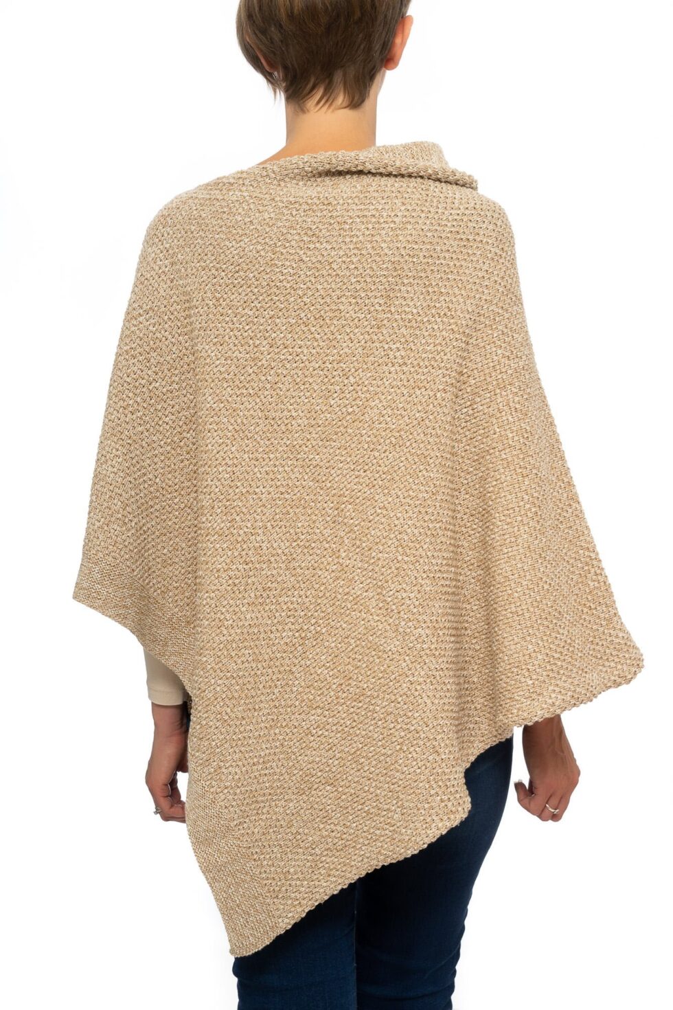 Camel Tweed Mix Seed Poncho