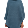 Light Denim Blue Cotton Mix Poncho - Image 4
